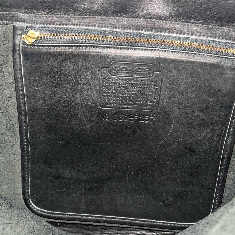 Vintage Coach Morgan Black Leather Briefcase with Coach Storage Bag - Picture 8 of 8
